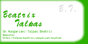 beatrix talpas business card